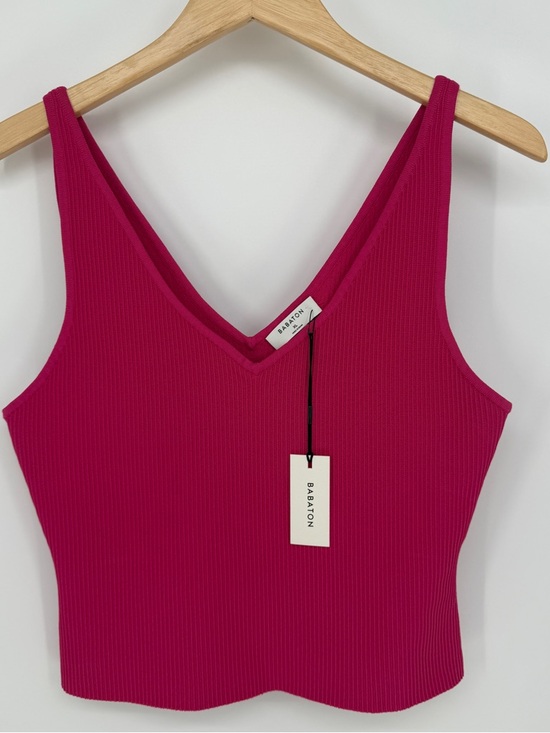 Babaton Tops - Babaton Magenta Sculpt Ribbed Knit Tank XL Y2K Minimalist Aritzia Eros Pink